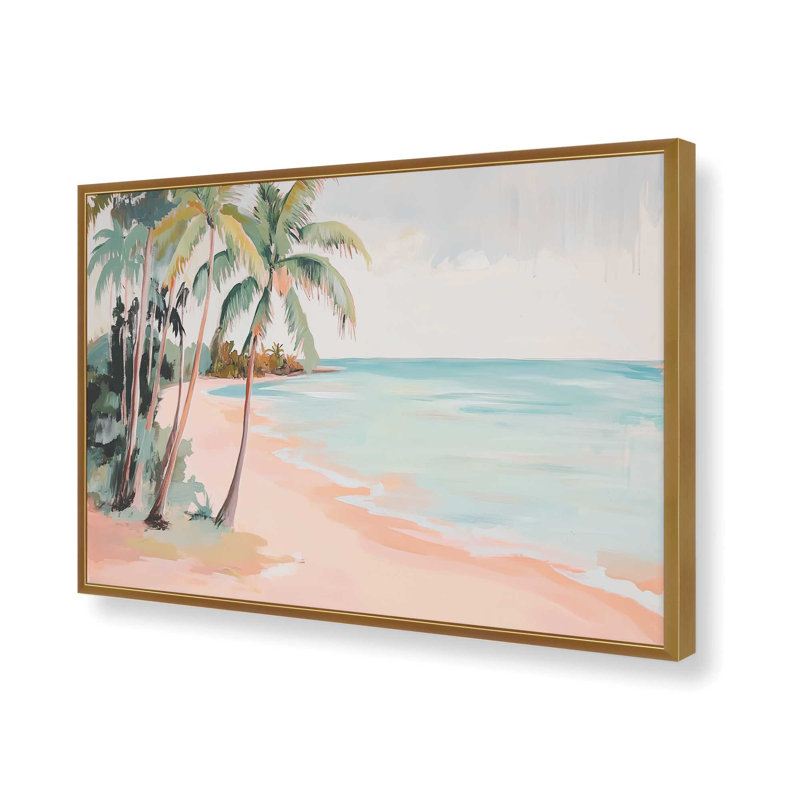 Waves and Palms Drift Framed Print
