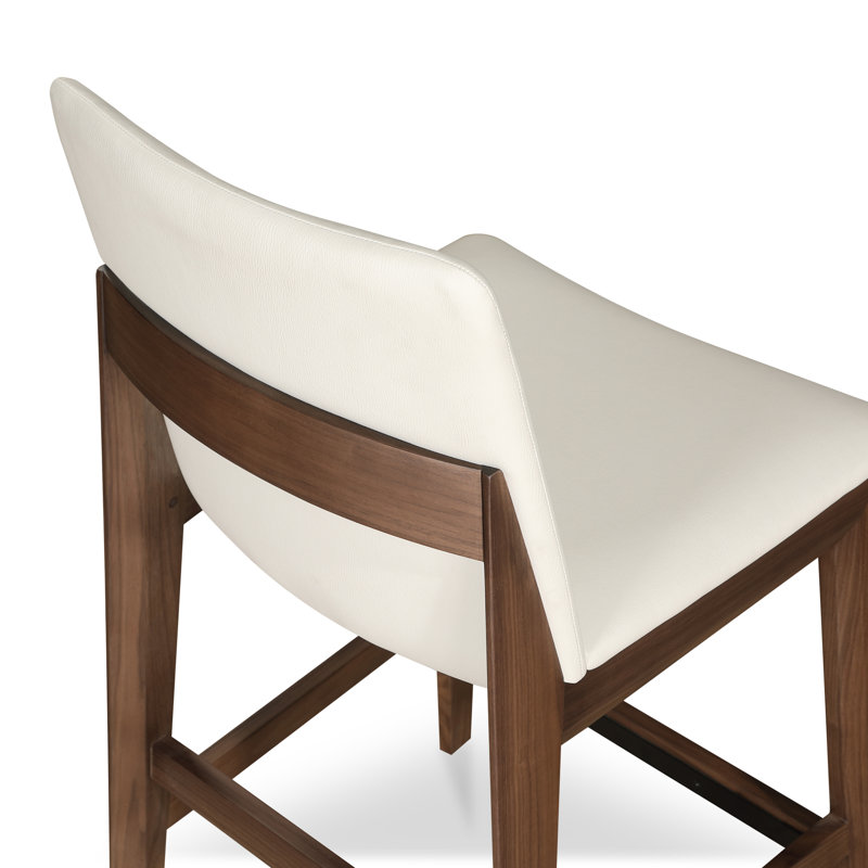 Deco Counter Stool White PVC, Walnut, Counter Stool (26” Seat Height)
