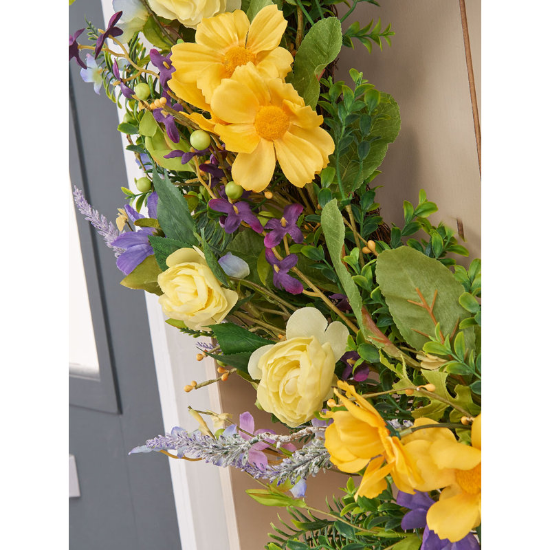 Rose and heather 70 cm Artificial Wreath