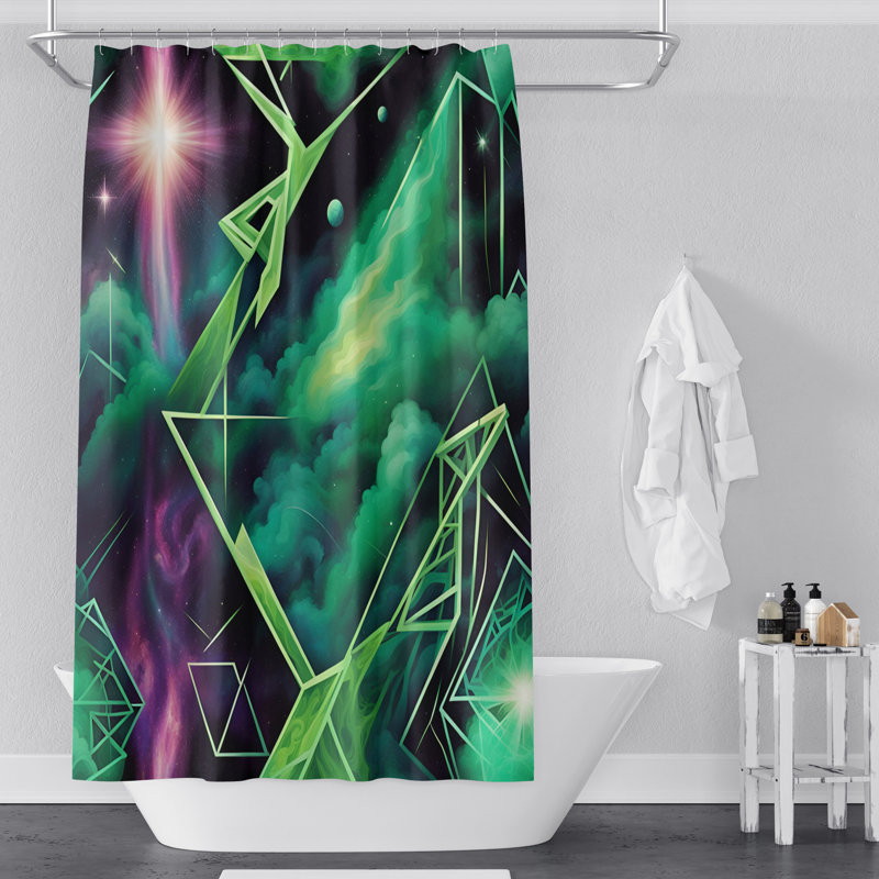 Rideau de douche géométrique, H 93 po x l 70 po