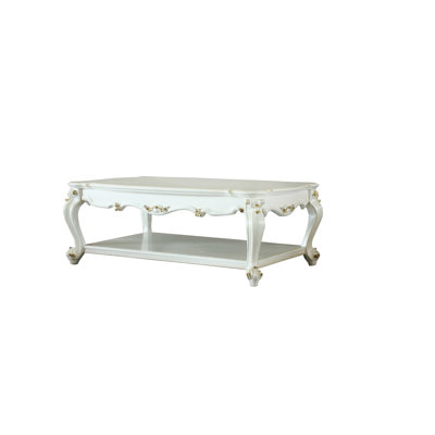 Table basse antique antique avec tablette de rangement supplémentaire, rehausse la fonctionnalité de la pièce