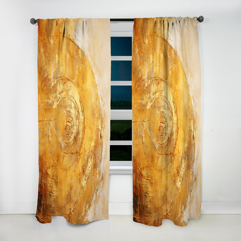 Gwenno Copper Gold Lush Vortex I - Modern Curtain - Velvet Room Darkening - 1 Panel, 52" W x 108" L