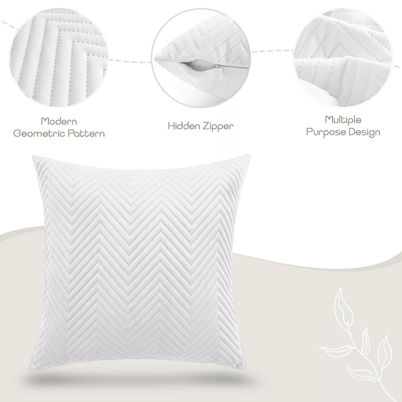 Chevron Square Cushion, Silver