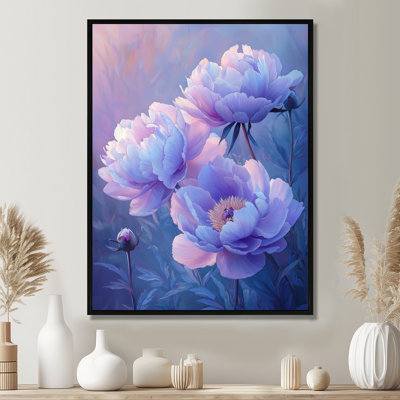 Impression sur toile de pivoines mauves élégantes III