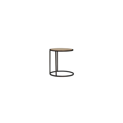 Table d'appoint compacte avec base en métal et plateau en bois, fonctionnalité polyvalente, profondeur de 13,74 po, largeur de 21,69 po, hauteur de 23,04 po, table de bout en métal / bois de 10,82 lb, conception, base, 14 22 23,5 po