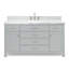 Meuble-lavabo simple 60 po avec plateau en marbre blanc de Carrare Abbate-121645825-85364018