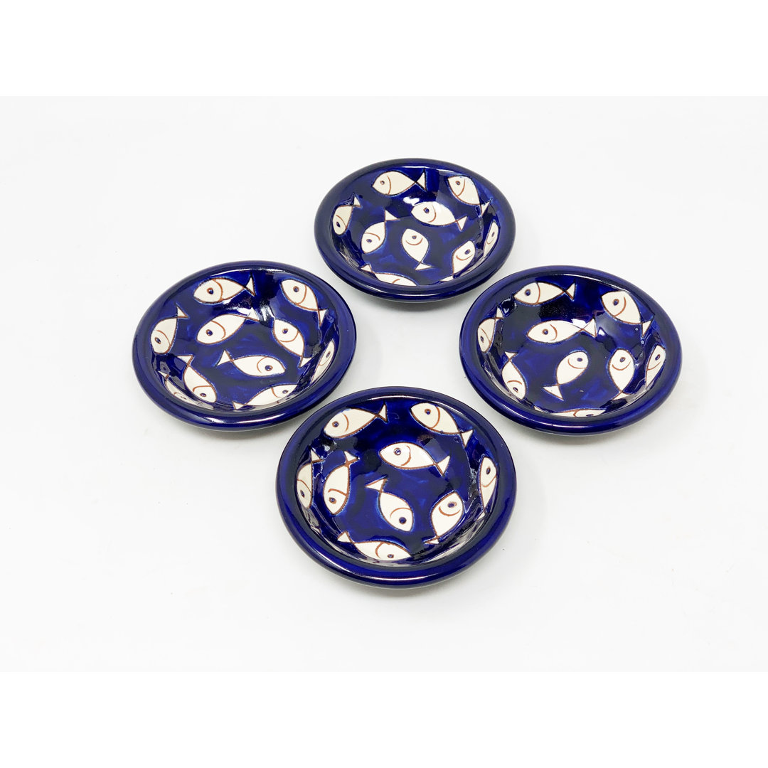 Blue & White Fish - Tapas Bowl 10cm - Blue Fish - Set Of 4
