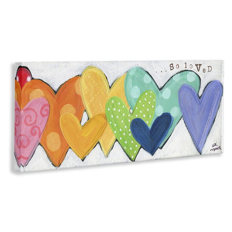Art mural sur toile à motif de cœurs si aimés par Alli Rogosich, l 30 po x H 30 po