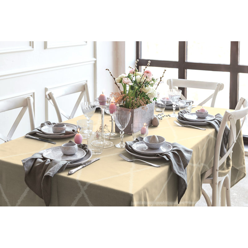 Beeman Tablecloth, Beige, 130cm W x 220cm L
