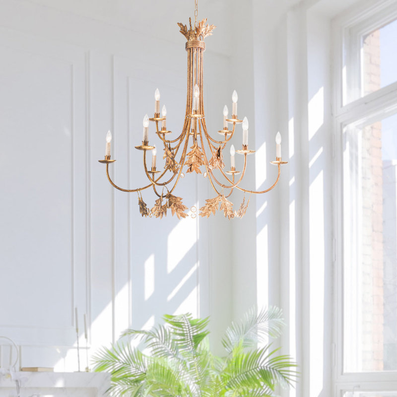 Sweet Olive 12 Light Chanelier - Gold