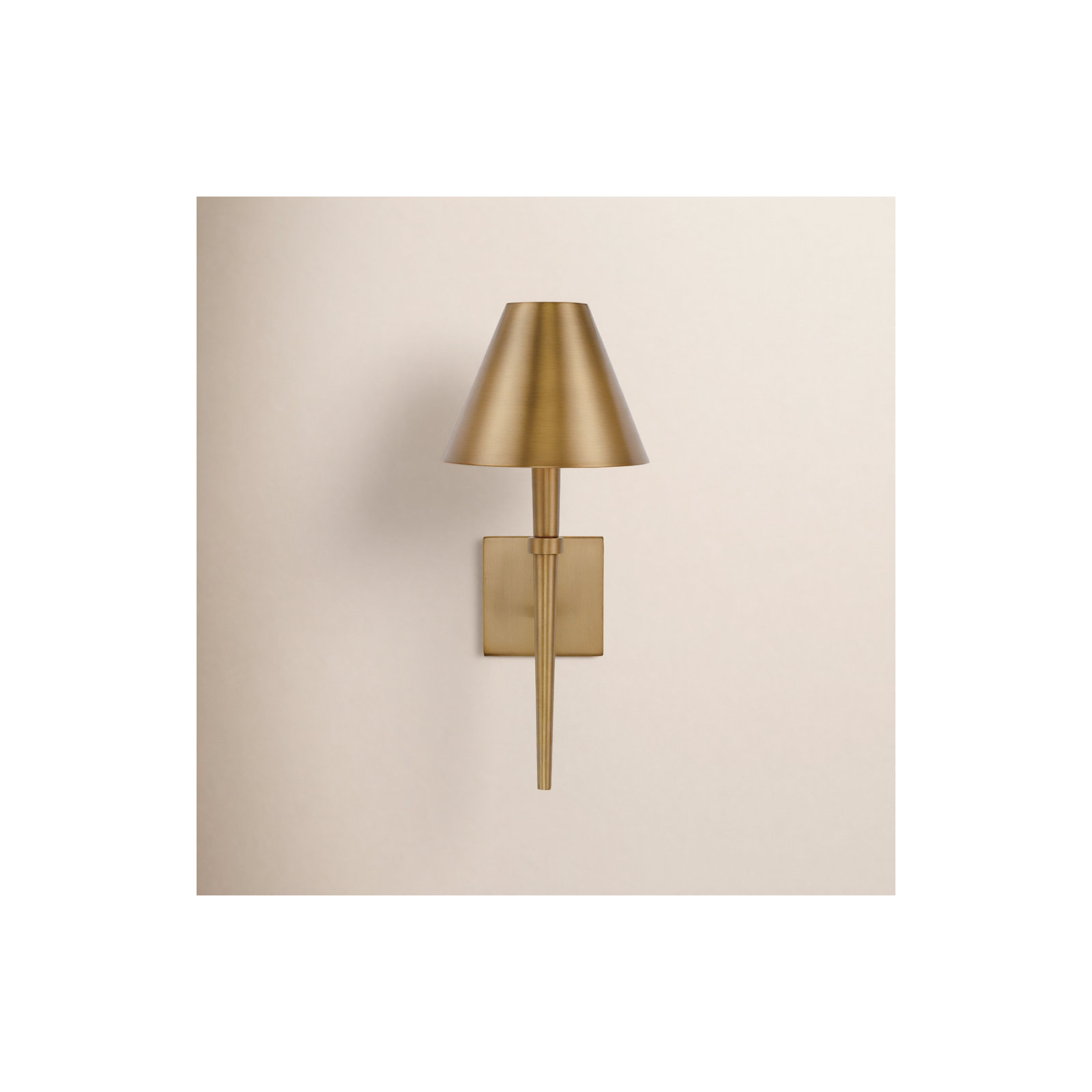 Edmont Single Light Dimmable Candle Wall Light, Aged Brass