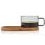 Grande tasse AdHoc Impact en verre gris avec plateau 10,1 oz