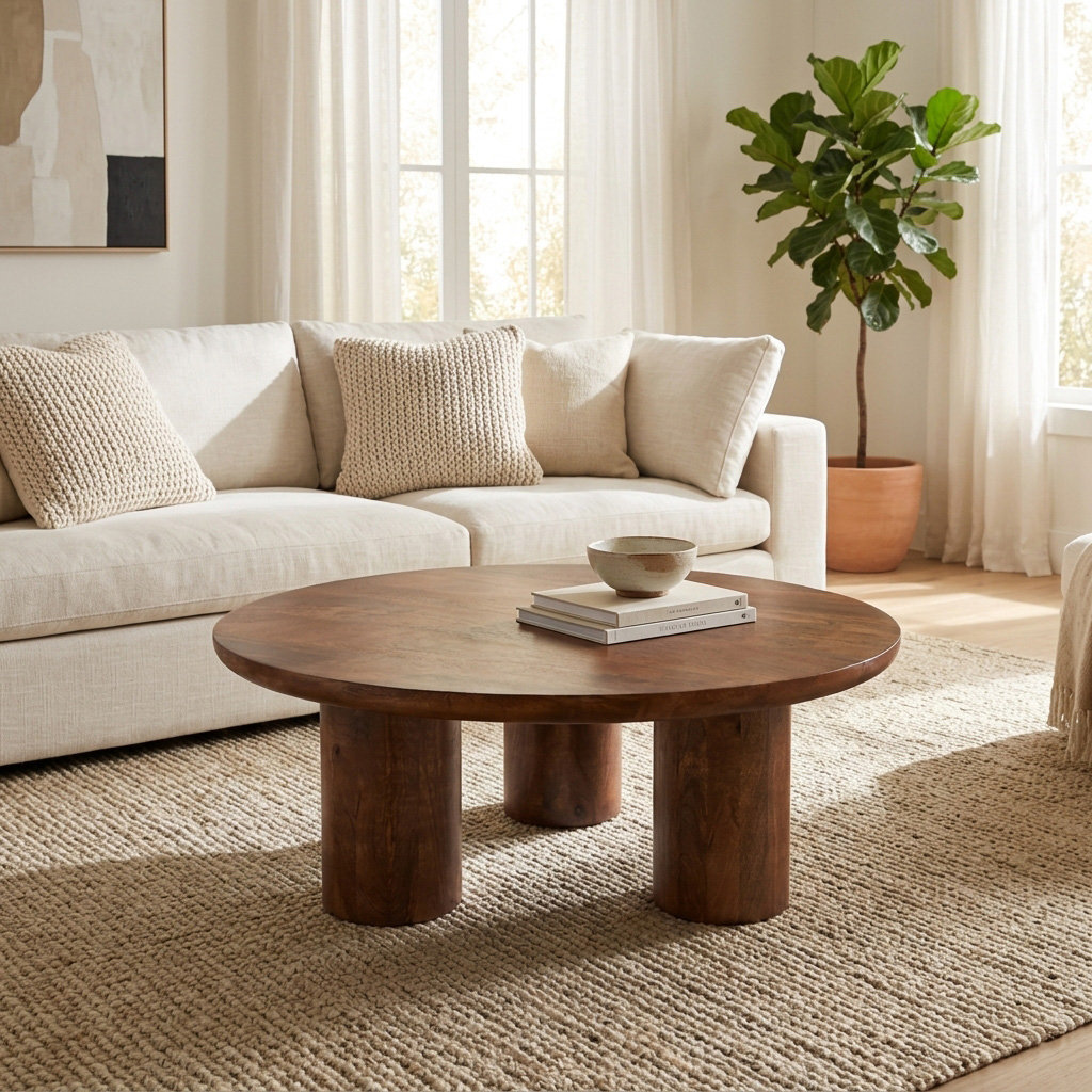 Faustine 36" Coffee Table, Dark Brown