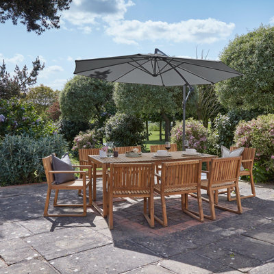 Lankin Rectangular 180cm L Acacia Outdoor Table Set