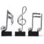 3 pièces note de musique décor musicale décoration cadeaux centre de table sculpture piano statue argent 7,5 pouces-742699043