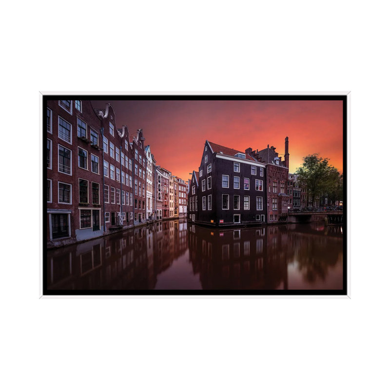 Amsterdam Dawn by Merakiphotographer - Floater Frame Print on Canvas, White, 101.6 cm H x 66.04 cm W