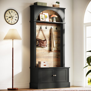Hall Tree With Bench And Shoe Storage, 4-In-1 Entryway Bench With Coat Rack
