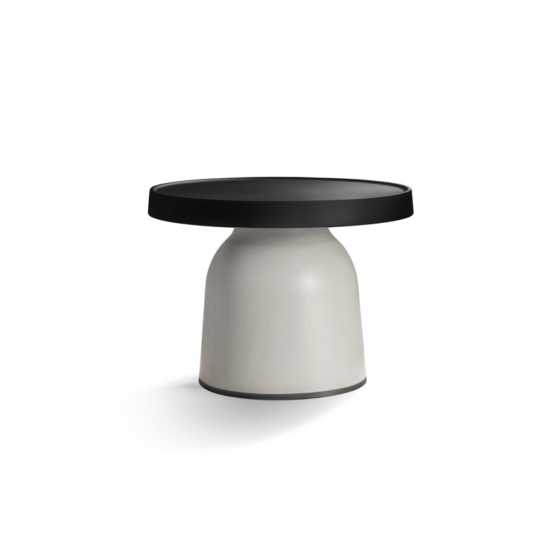 Table d'appoint Thick Top, H 14 po, Noir, Brun pâle