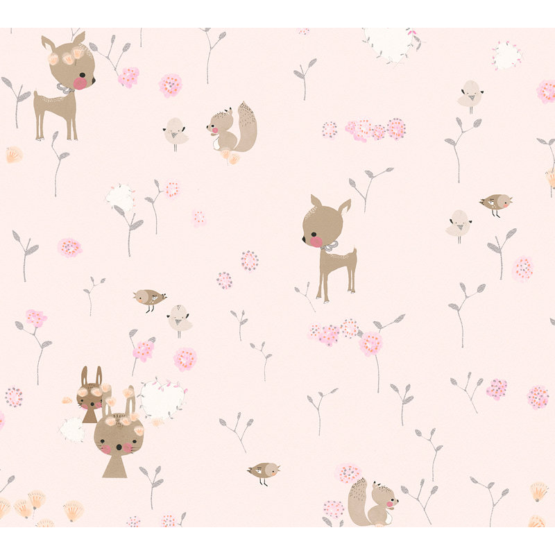 Kendal 10.05m x 53cm Textured Matte Paste the Wall Wallpaper Roll, Pink