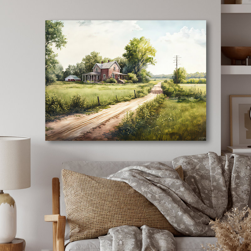 «Beautiful Barn In Spring IV», art mural sur toile, H 16 po x l 32 po x P 1 po, Toile tendue
