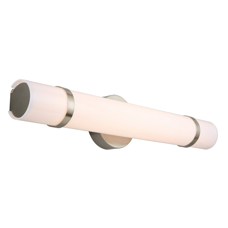Fleming 1-Light Dimmable LED Satin Nickel Bath Light