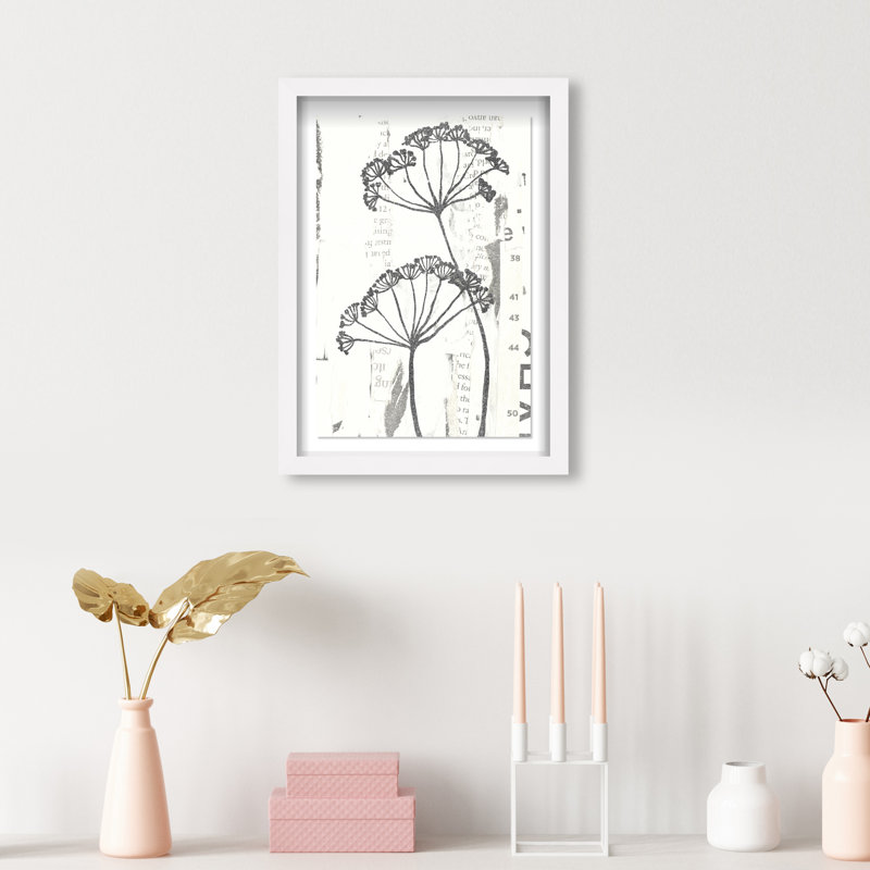 Botanical Shadow Shadowbox Floral & Botanical Print by Oliver Gal, Black Frame, 10 x 15, 37.5"H x 25.5"W, White Shadowbox