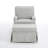 Upholstered Skirted Swivel Accent Arm Chair With Storage Ottoman-1258718066