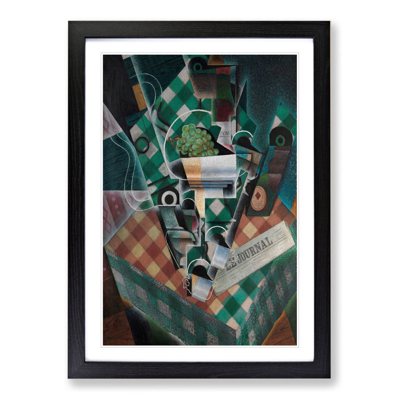 Checked Tablecloth by Juan Gris - Framed Print, Black Framed, 48cm H x 36cm W x 2cm D