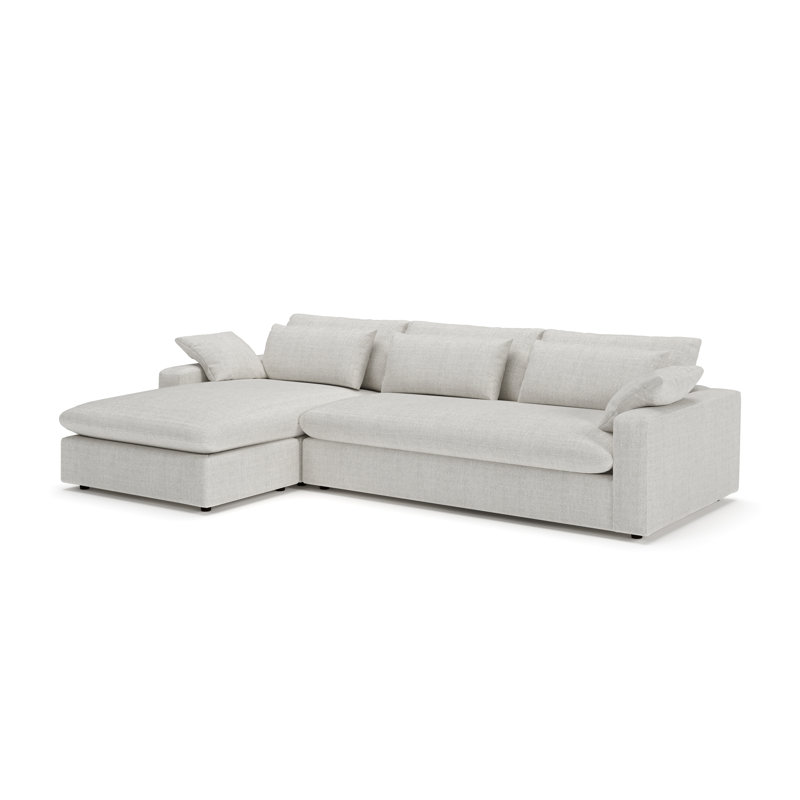 Remy Chaise Sectional, Left Hand Facing, Monique Oyster Textured Chenille