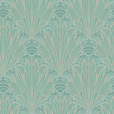 Splash - Papier peint vert Caraïbes