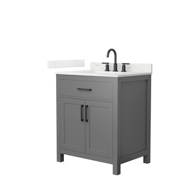 Beckett 30" Freestanding Single Bathroom Vanity with Quartz Top