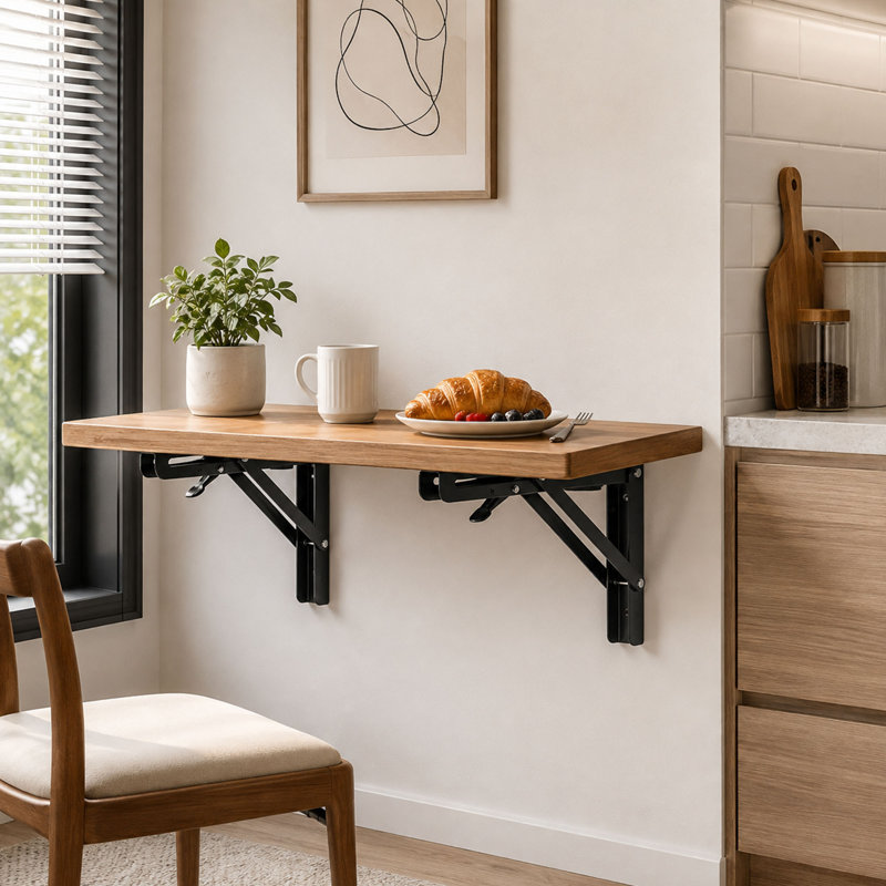 16'' Folding Shelf Brackets, Heavy Duty Wall Mount Design