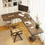 Bureau en L en bois massif avec base en acrylique-1899122462