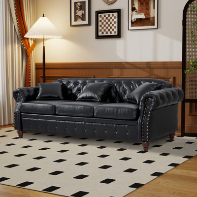 Faux Leather Chesterfield Sofa With Storage by Alcott Hill