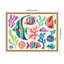 «Fun Colorful Tropical Fish» par Rachel Lee, 3 oiseaux, reproduction d'art sur toile encadrée