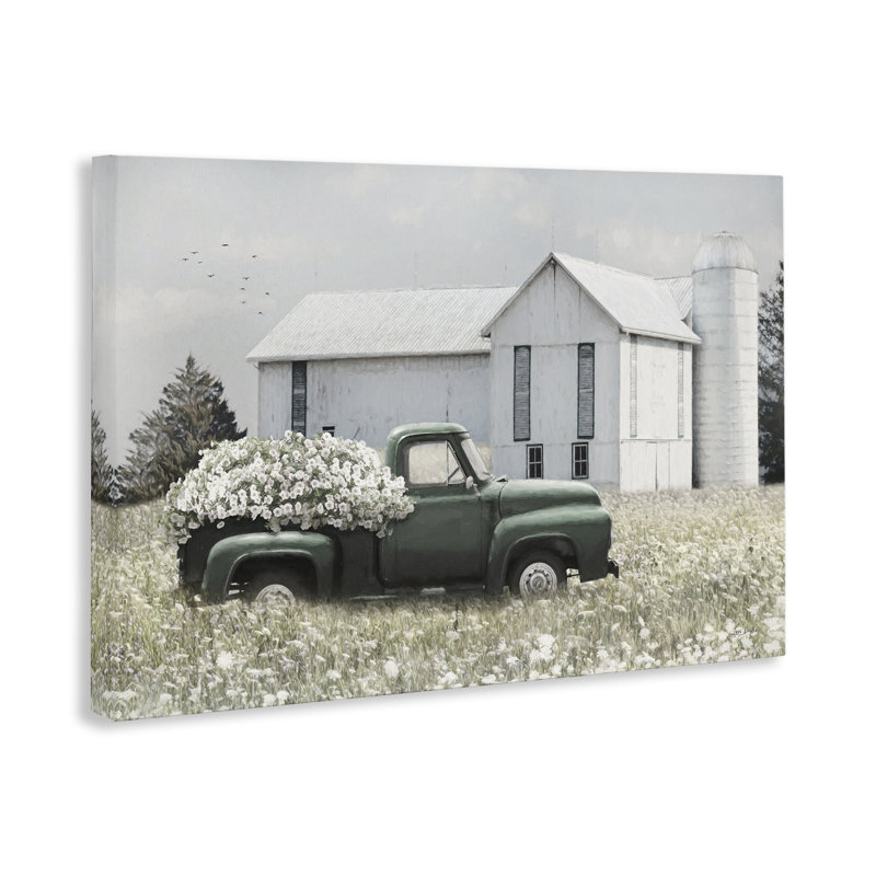 «Rustic Barn & Truck», art mural sur toile par Lori Deiter, H 30 po x l 45 po