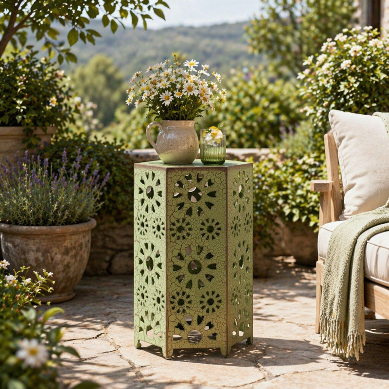 Table d'appoint avec motif découpé Sunburst