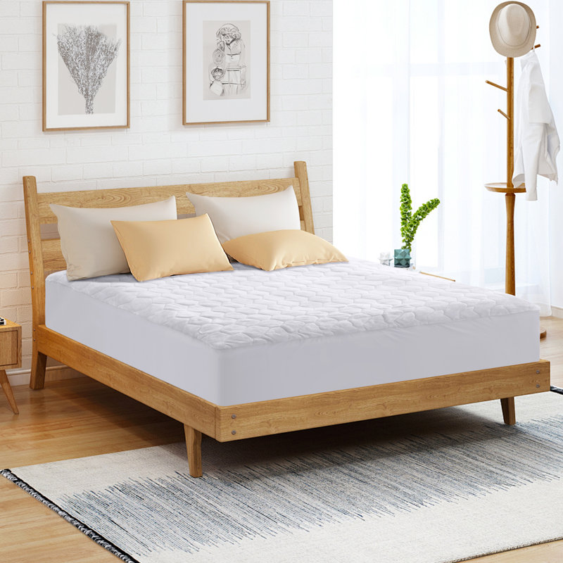 Fedeli Antimicrobial Flannel Heated Mattress Pad, Queen, White