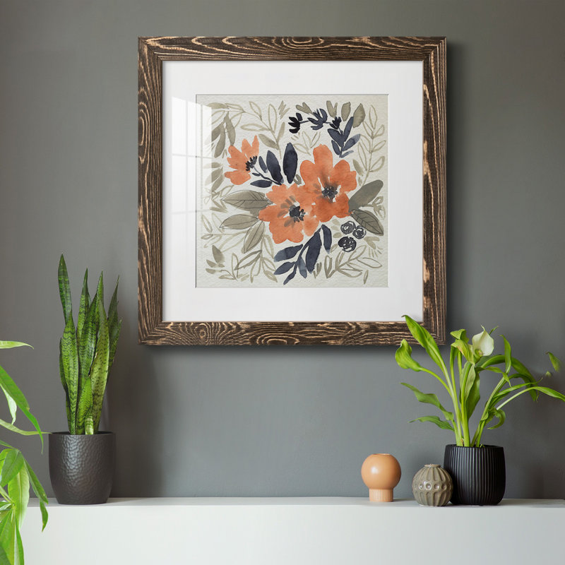 «Sienna & Paynes Flowers I-Premium», reproduction encadrée - prête à être accrochée, H 31,5 po x l 31,5 po x P 1,5 po