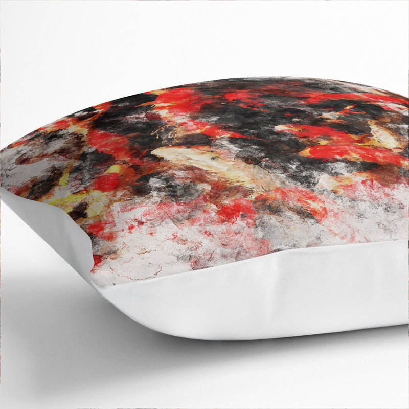 Many Fish Watercolour Square Throw Cushion, White, 55cm H x 55cm W x 20cm D