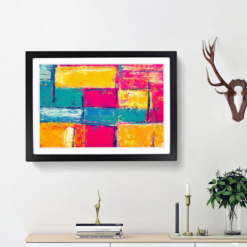 Abstract Vol.446 by S.Johnson - Framed Print, 24cm H x 33cm W x 2cm D, Black Framed
