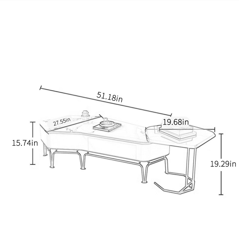 Alien personality design sense coffee table, 15.74" H x 51.18" L x 27.55" W