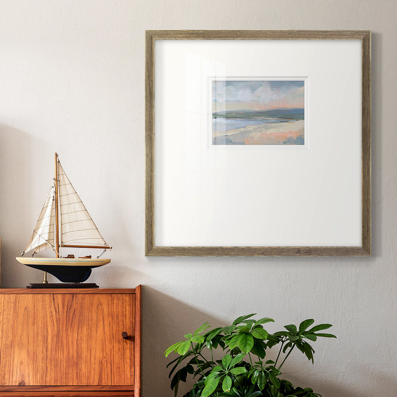«Coastal Study Ipremium», reproduction encadrée, H 17 po x l 17 po, Papier avec cadre brun clair