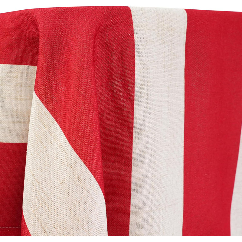 Rectangle Striped Christmas Linen Textured Tablecloth, 72" x 54"