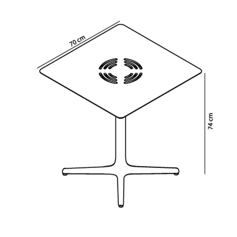 Toledo Aire Outdoor Square Dining Table, Greenish Gray