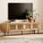 Bassford 70" W Louvered TV Stand with Curved Side Panels