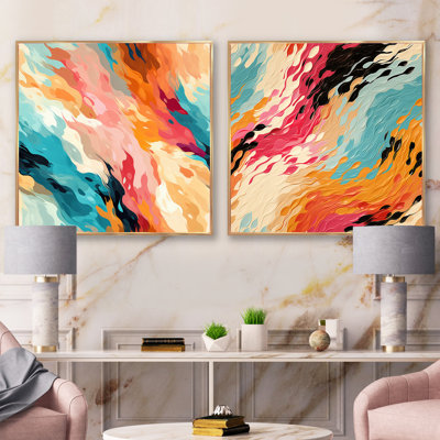 Dainel - Abstract Square Collage Set Of 2