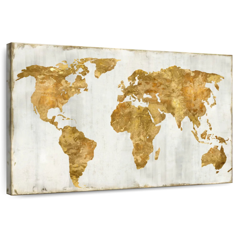 Aliaz The World In Gold, 26" H x 39" W