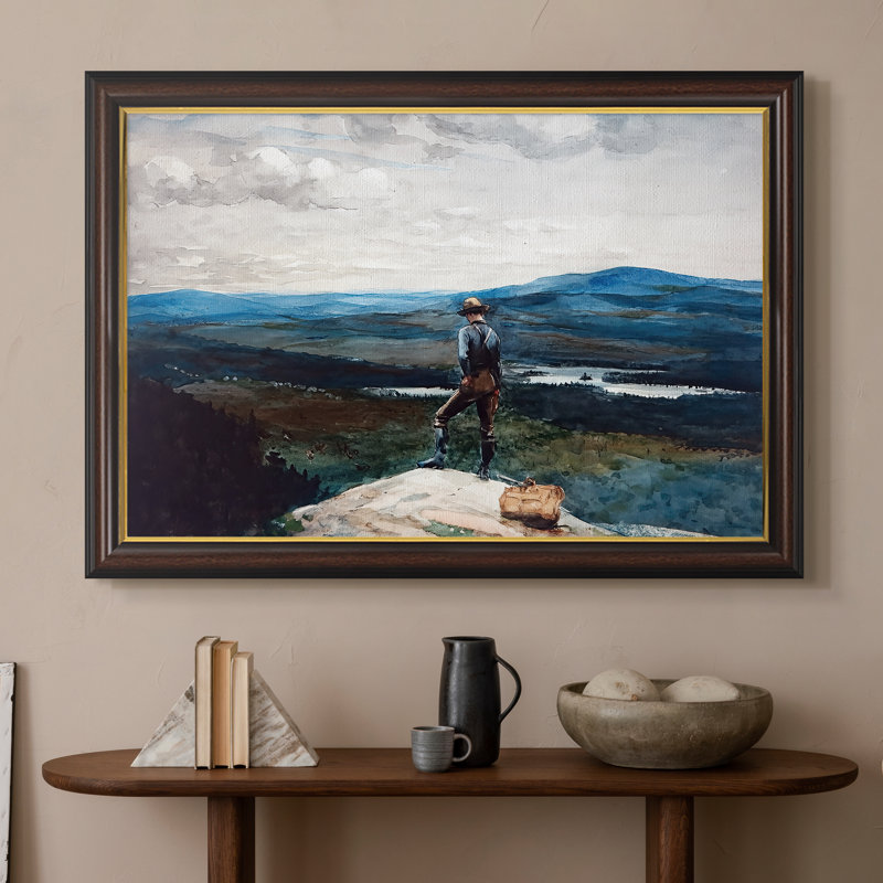 The Ranger, Adirondacks, 1882 - Winslow Homer - Toile encadrée sur mesure, 20x28 INNER SIZE, Framed Canvas, Noyer doré