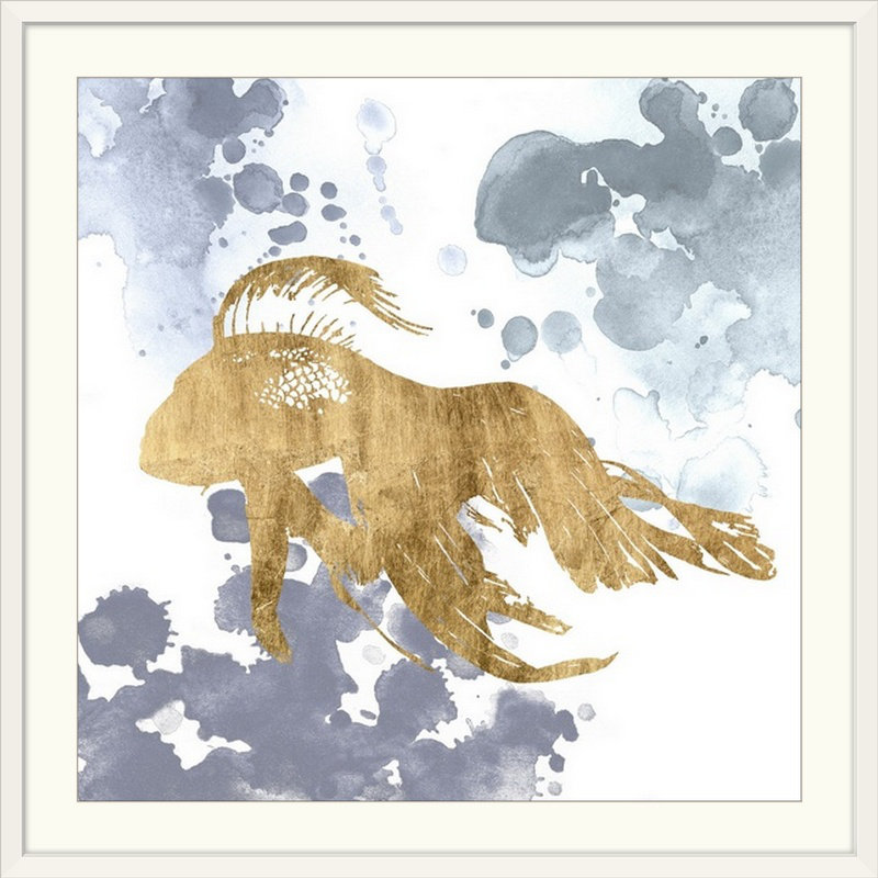 « vii », reproduction d’impression dépilée Gilded Splash, H 38 po x l 38 po x P 1 po, Cadre blanc